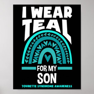Ich trage Aquamarin für mein Son Tourette Syndrome Poster