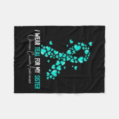 Ich trage Aquamarin für meine Schwester Ovarialkar Fleecedecke (Vorderseite (Horizontal))