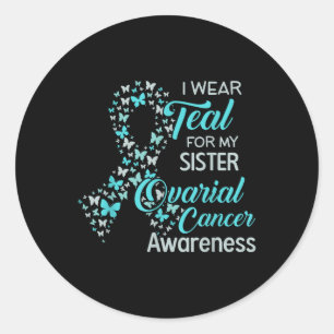 Ich trage Aquamarin für meine Schwester Ovarialkar Runder Aufkleber