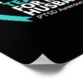 Ich trage Aquamarin für meinen Mann Ptsd Aquamarin Poster (Ecke)