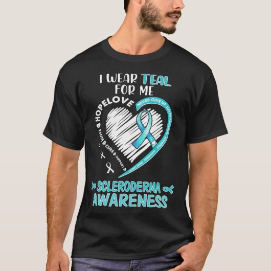 Ich trage aquamarin für mich Scleroderma Awarma Ju T-Shirt (Vorderseite)