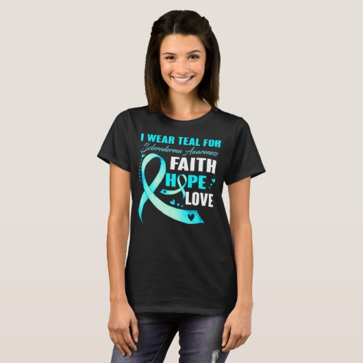 Ich trage Aquamarin für SCLERODERMA AWARENESS Hoff T-Shirt (Vorne ganz)