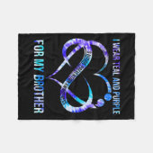 Ich trage Aquamarin Lila für die Prävention von Br Fleecedecke (Vorderseite (Horizontal))