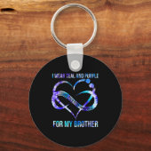 Ich trage Aquamarin Lila für die Prävention von Br Schlüsselanhänger (Vorderseite)