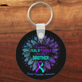 Ich trage Aquamarin Lila für die Prävention von Br Schlüsselanhänger (Vorderseite)