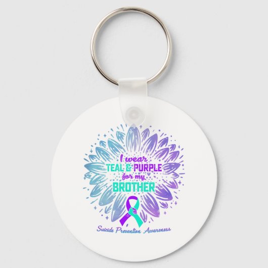 Ich trage Aquamarin Lila für die Prävention von Br Schlüsselanhänger (Rückseite)