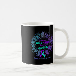 Ich trage Aquamarin Lila für Grandson Suizidpräven Kaffeetasse