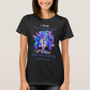 Ich trage Aquamarin Lila für jemanden, der Selbstm T-Shirt