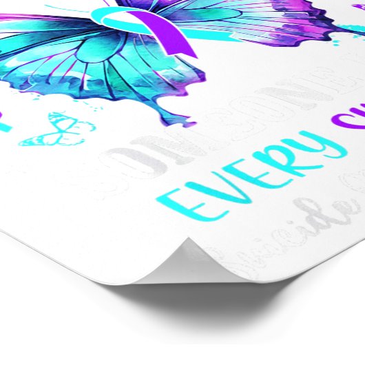 Ich trage Aquamarin Lila für jemanden zur Suizidpr Poster (Ecke)