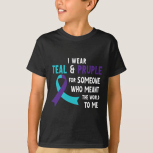 Ich trage Aquamarin Lila für jemanden zur Suizidpr T-Shirt