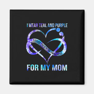 Ich trage Aquamarin Lila für Mama Suizidprävention Magnet