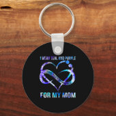 Ich trage Aquamarin Lila für Mama Suizidprävention Schlüsselanhänger (Vorderseite)