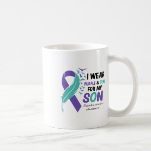 Ich trage Aquamarin Lila für meine Sohn Suizidpräv Kaffeetasse