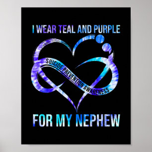 Ich trage Aquamarin Lila für Nephew Suizidpräventi Poster
