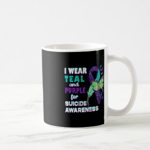 Ich trage Aquamarin Lila für Selbstmordbewusstsein Kaffeetasse