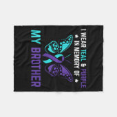 Ich trage Aquamarin Lila in Erinnerung an meinen B Fleecedecke (Vorderseite (Horizontal))