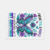 Ich trage Aquamarin Lila in Erinnerung an meinen B Fleecedecke (Vorderseite (Horizontal))