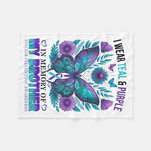 Ich trage Aquamarin Lila in Erinnerung an meinen B Fleecedecke (Vorderseite (Horizontal))