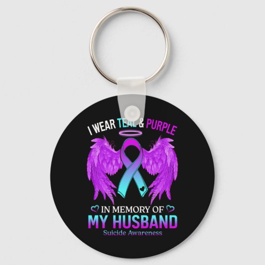 Ich trage Aquamarin Lila in Erinnerung an meinen S Schlüsselanhänger (Vorderseite)