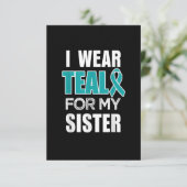 Ich trage Aquamarin mein für Schwesterkrebs-Bewuss Dankeskarte (Stehend Vorderseite)