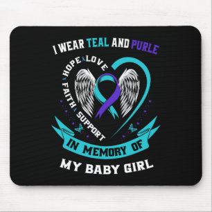 Ich trage Aquamarin und Lila durch Suizidpräventio Mousepad
