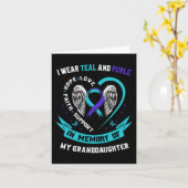 Ich trage Aquamarin und Lila für den Selbstmord de Karte (Gelbe Blume)