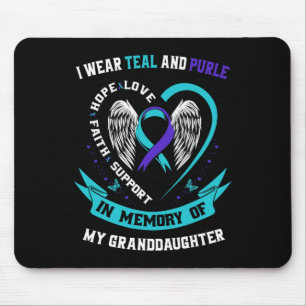 Ich trage Aquamarin und Lila für den Selbstmord de Mousepad