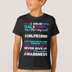 Ich trage Aquamarin und Lila für den Selbstmord me T-Shirt
