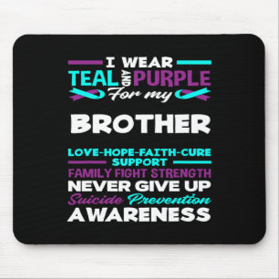 Ich trage Aquamarin und Lila für den Tod meines Br Mousepad