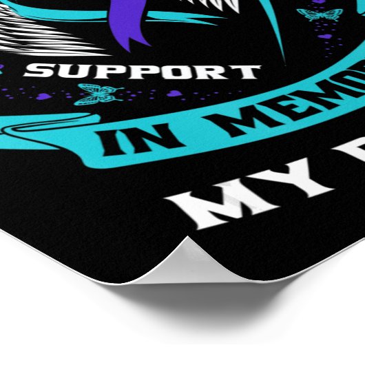 Ich trage Aquamarin und Lila für den Tod meines Br Poster (Ecke)