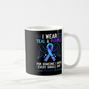Ich trage Aquamarin und Lila für die Suizidprävent Kaffeetasse