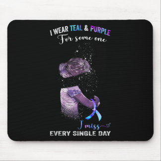Ich trage Aquamarin und Lila für die Suizidprävent Mousepad