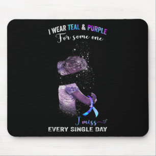 Ich trage Aquamarin und Lila für die Suizidprävent Mousepad