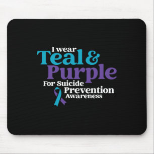 Ich trage Aquamarin und Lila für die Suizidprävent Mousepad