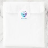 Ich trage Aquamarin und Lila für einen Selbstmord Runder Aufkleber (Tasche)