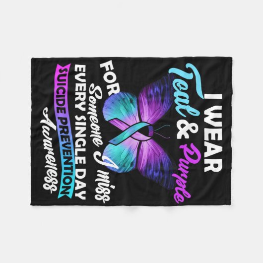 Ich trage Aquamarin und Lila für jemanden, den ich Fleecedecke (Vorderseite (Horizontal))