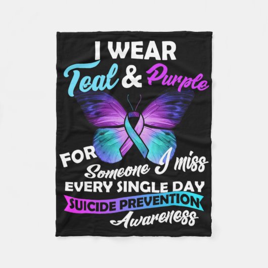 Ich trage Aquamarin und Lila für jemanden, den ich Fleecedecke (Vorderseite)