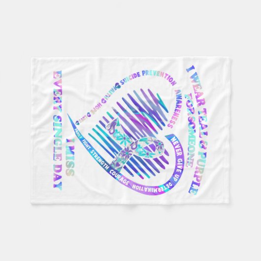 Ich trage Aquamarin und Lila für jemanden, den ich Fleecedecke (Vorderseite (Horizontal))