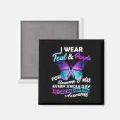 Ich trage Aquamarin und Lila für jemanden, den ich Magnet (Vorderseite/Rückseite)