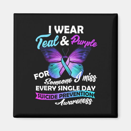 Ich trage Aquamarin und Lila für jemanden, den ich Magnet (Vorne)