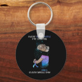 Ich trage Aquamarin und Lila für jemanden, den ich Schlüsselanhänger (Vorderseite)