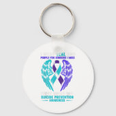 Ich trage Aquamarin und Lila für jemanden, den ich Schlüsselanhänger (Vorderseite)