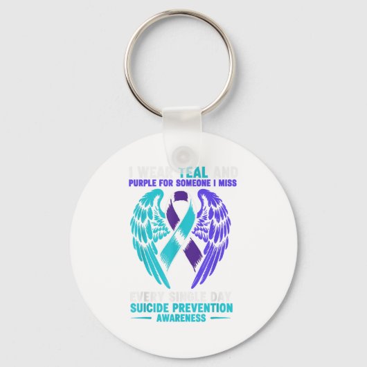 Ich trage Aquamarin und Lila für jemanden, den ich Schlüsselanhänger (Vorderseite)