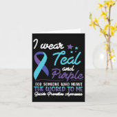 Ich trage Aquamarin und Lila für jemanden, der das Karte (Gelbe Blume)