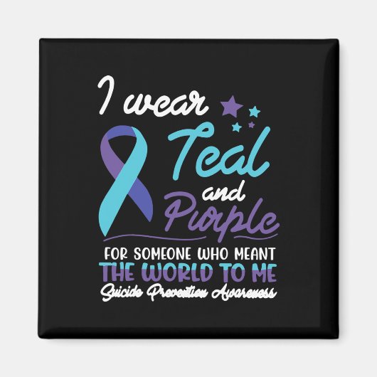 Ich trage Aquamarin und Lila für jemanden, der das Magnet (Vorne)