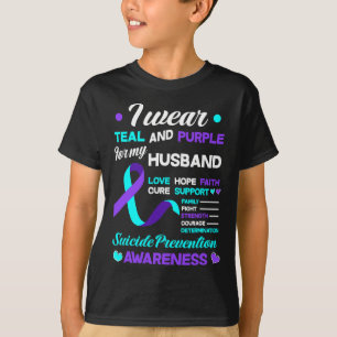 Ich trage Aquamarin und Lila für mein Ehemännchen T-Shirt