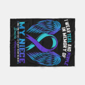 Ich trage Aquamarin und Lila für mein Niece Suicid Fleecedecke (Vorderseite (Horizontal))