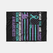 Ich trage Aquamarin und Lila für meine Enkelin Sui Fleecedecke (Vorderseite (Horizontal))