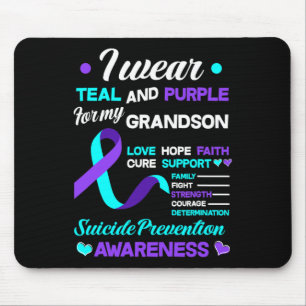 Ich trage Aquamarin und Lila für meine Grandson-Se Mousepad