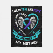 Ich trage Aquamarin und Lila für meine Mama Mutter Fleecedecke (Vorderseite)